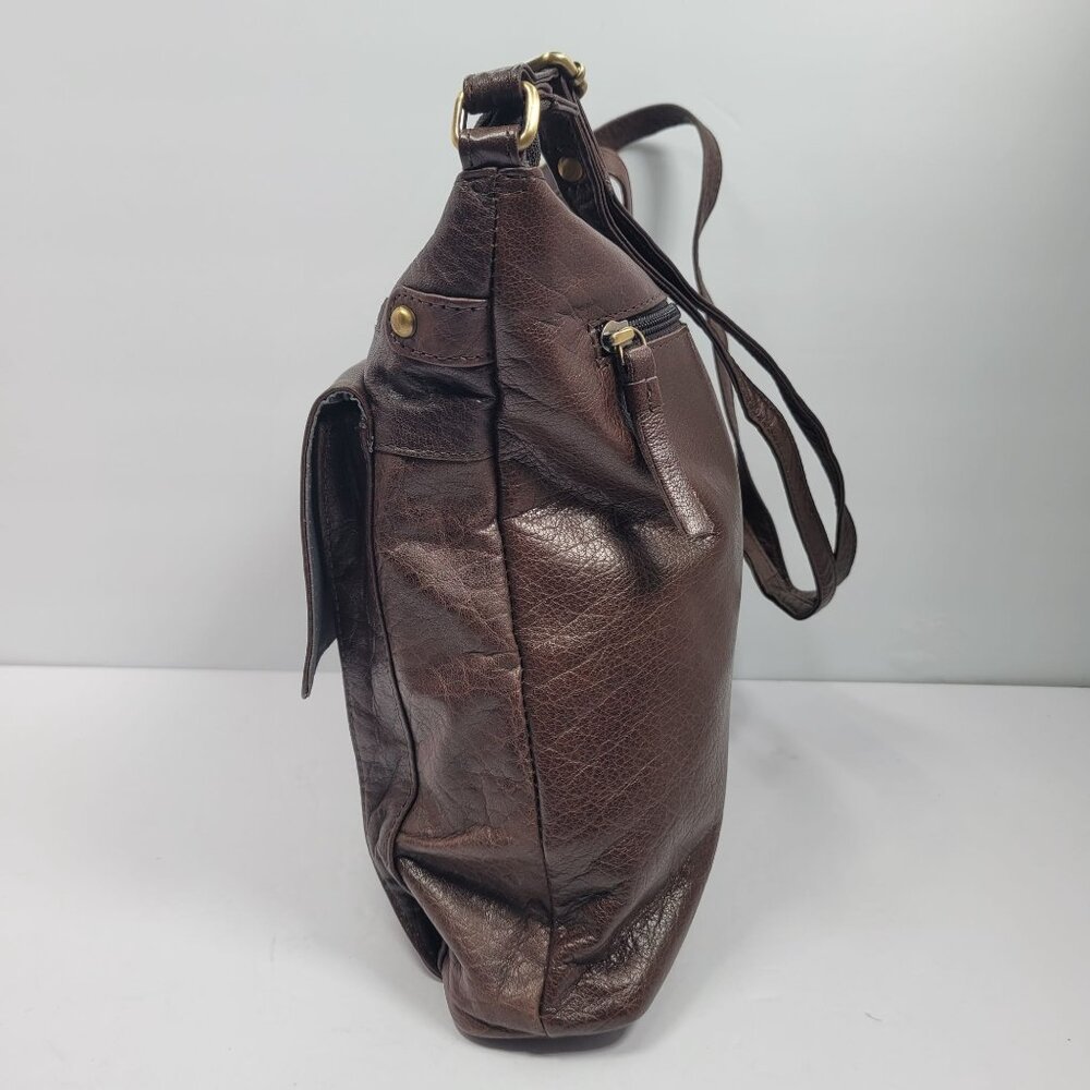 Leder Buck Lucy Women's Brown Small Soft Leather Crossbody Bag - Picture 3 of 12